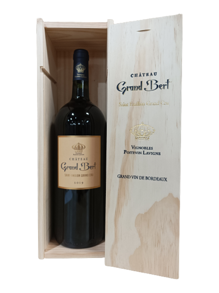 Coffret 1 Magnum de Château Grand Bert AOC Saint Emilion Grand Cru 2019 Chez Plaisirs du vin Agen